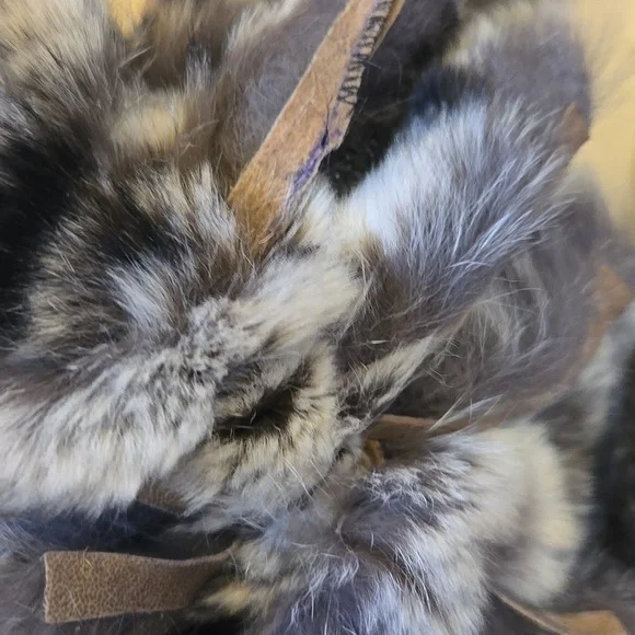 RARE Gray Metallic Accent Cardigan Sweater with Feather Accent Trim - Picture 7 of 16